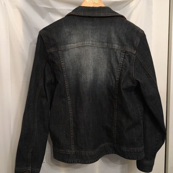 Coldwater Creek Denim Jean Jacket Women’s Size Small Plaid Flannel Accents - Picture 9 of 12